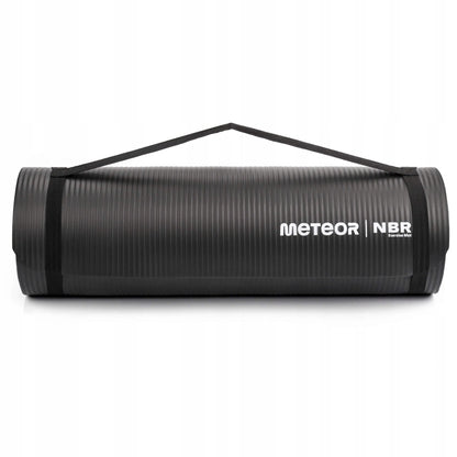 Meteor NBR mankštos kilimėlis jogai ir fitnesui 182x62x1,5 cm, vyniojamas