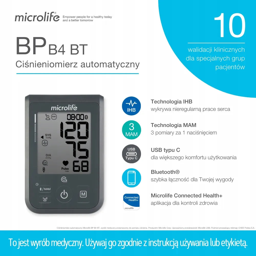 Microlife automatinis kraujospūdžio matuoklis BP B4 BT