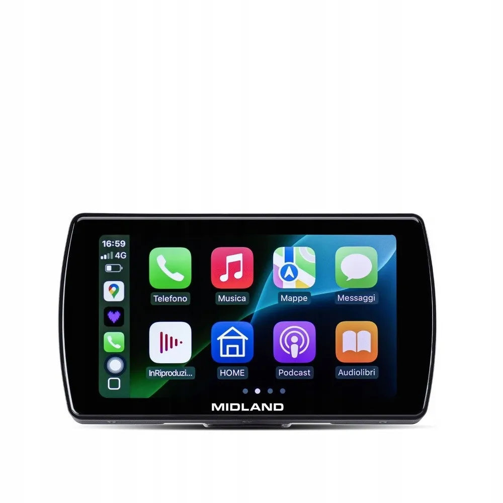„Midland BikePlay PRO“ ekranas su „CarPlay“ ir „Android Auto“ motociklui