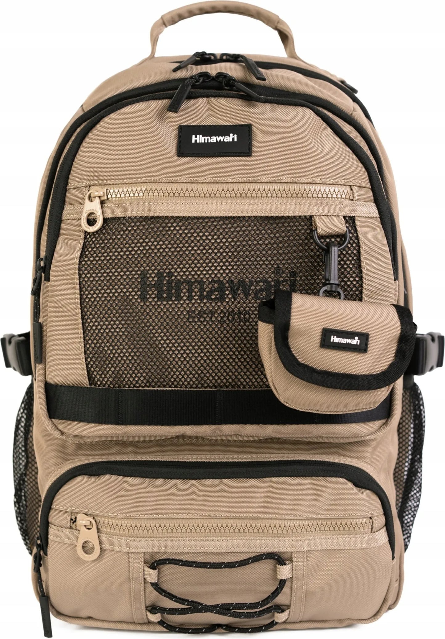 Miesto kuprinė Himawari Hike L – kasdienė lengva talpi tamsiai smėlio spalvos