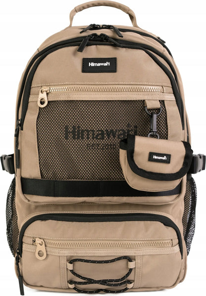 Miesto kuprinė Himawari Hike L – kasdienė lengva talpi tamsiai smėlio spalvos