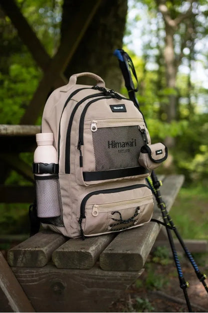 Miesto kuprinė Himawari Hike L – kasdienė lengva talpi tamsiai smėlio spalvos