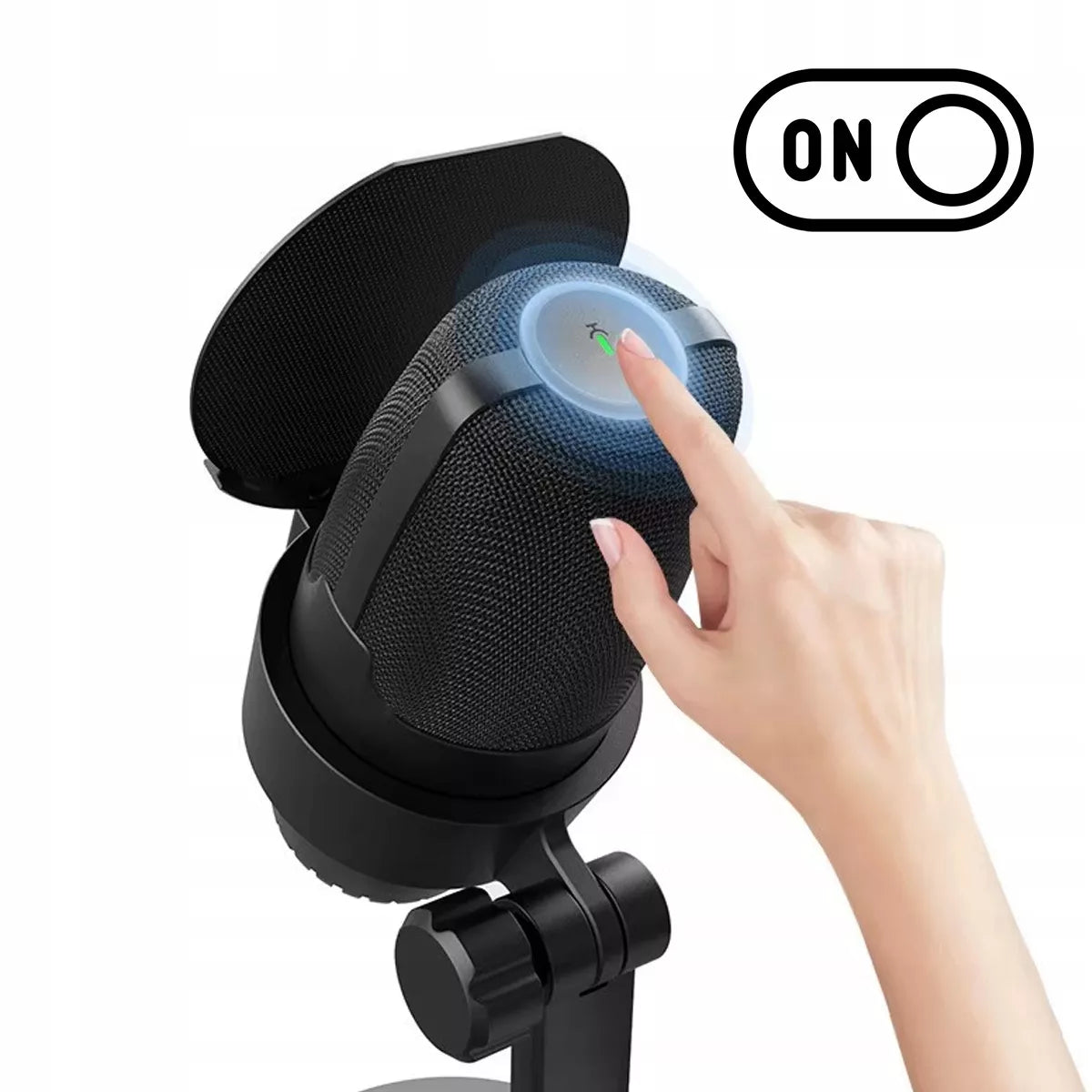 Mikrofonas kompiuteriui su stovu – studijinis, žaidimams, USB-C / USB 3.0