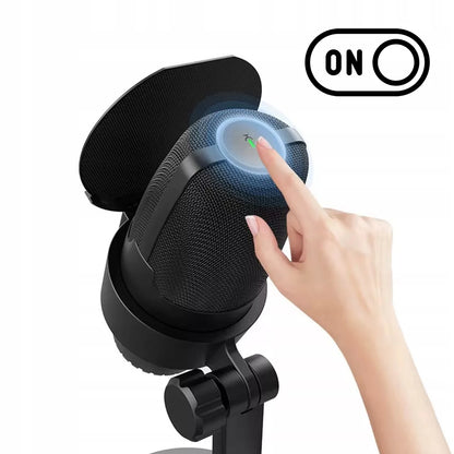 Mikrofonas kompiuteriui su stovu – studijinis, žaidimams, USB-C / USB 3.0
