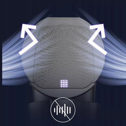Mikrofonas kompiuteriui su stovu – studijinis, žaidimams, USB-C / USB 3.0