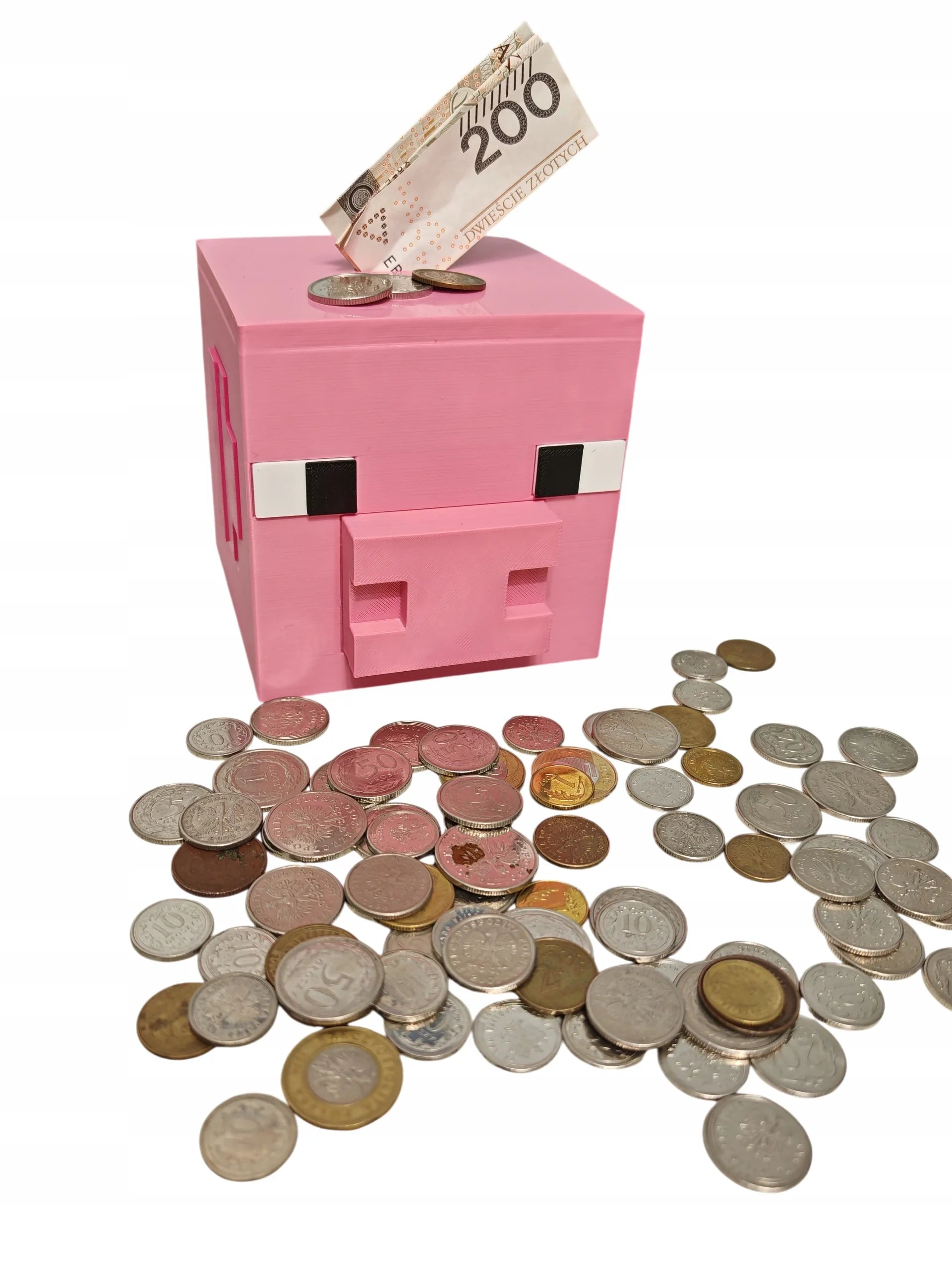 Minecraft kiaulės galvos taupyklė, 10x10 cm, unikali dovana žaidėjui