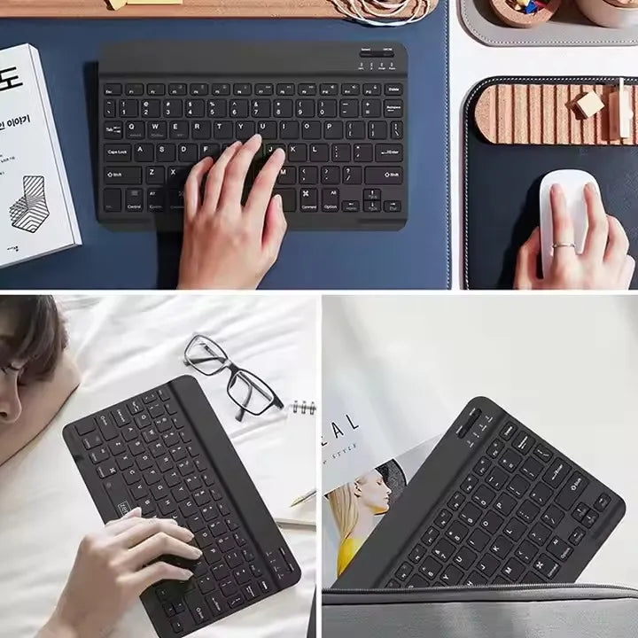 Mini belaidė „Bluetooth“ klaviatūra, nešiojama, skirta planšetei, „Smart TV“, kompiuteriui, „Slim“
