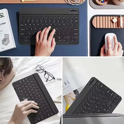 Mini belaidė „Bluetooth“ klaviatūra, nešiojama, skirta planšetei, „Smart TV“, kompiuteriui, „Slim“