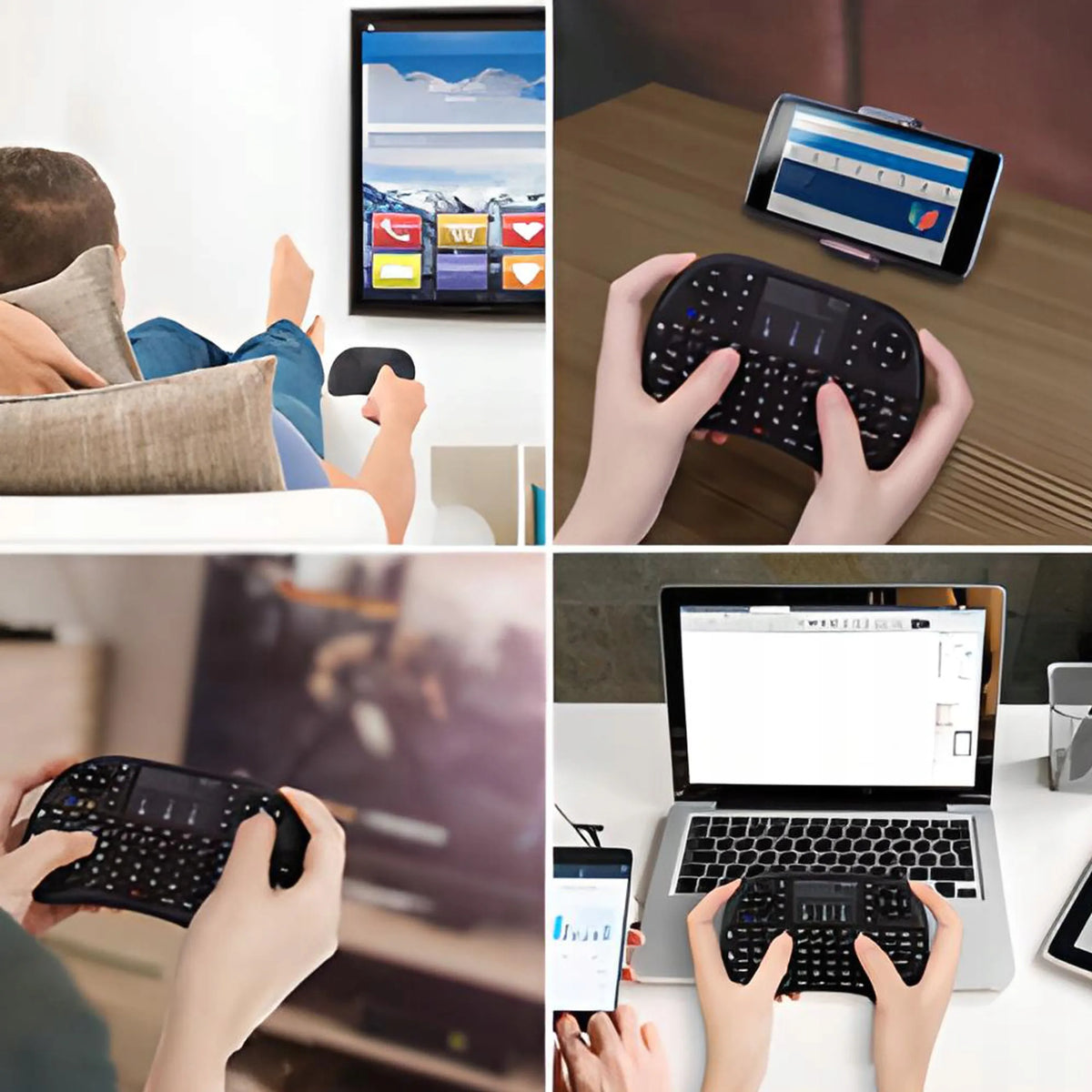 MINI BELAIDĖ KLAVIATŪRA SU LIETIMUI JAUTRIU SKYDŽIU SMART TV LED RGB APŠVIETIMAS