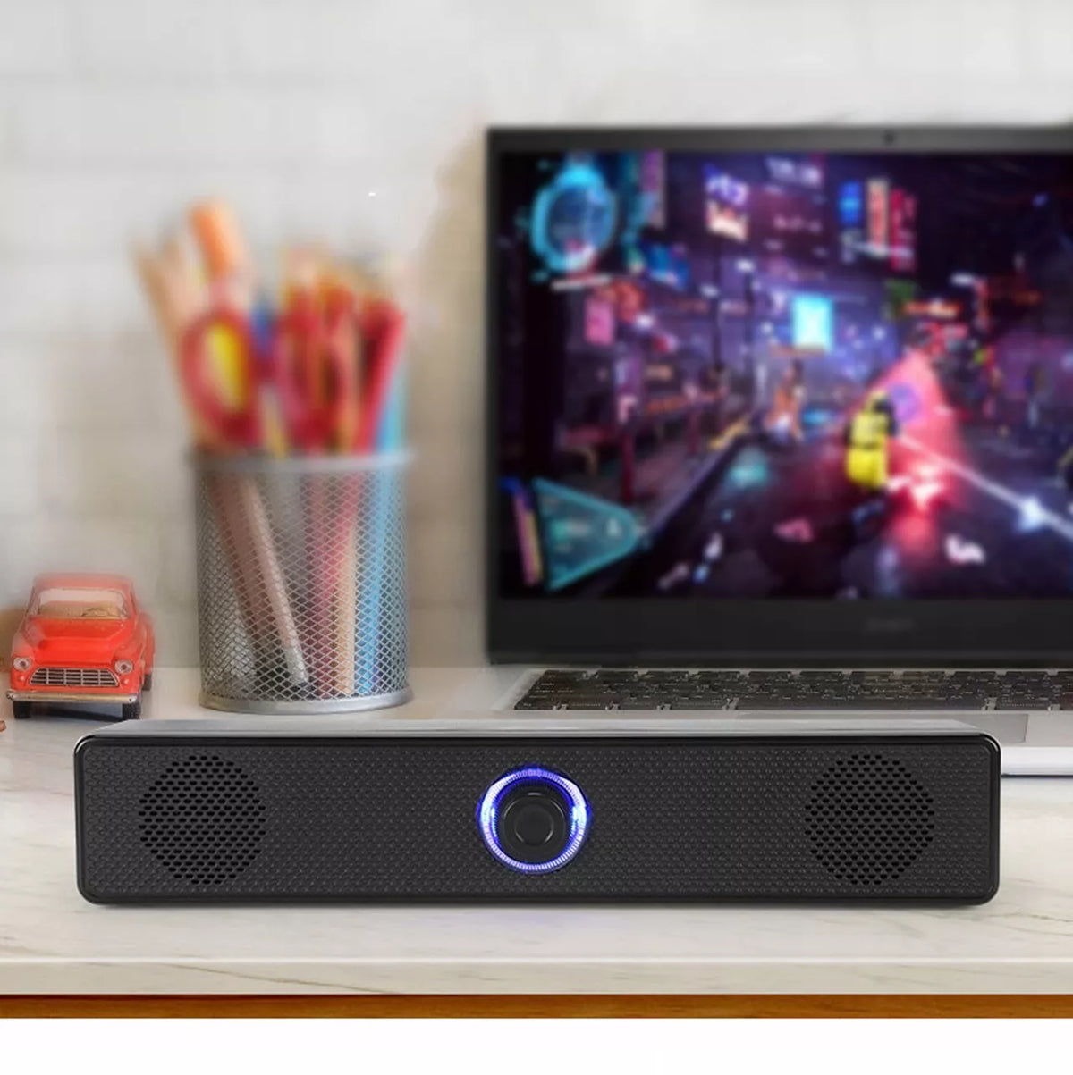 Mini kompiuterio garsiakalbiai 2.0 USB nešiojamam kompiuteriui, PC, LED 18W