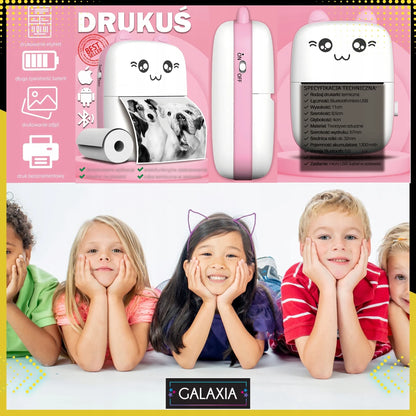 Mini terminis spausdintuvas, originalus, nešiojamas nuotraukų spausdintuvas + 11 ritinėlių