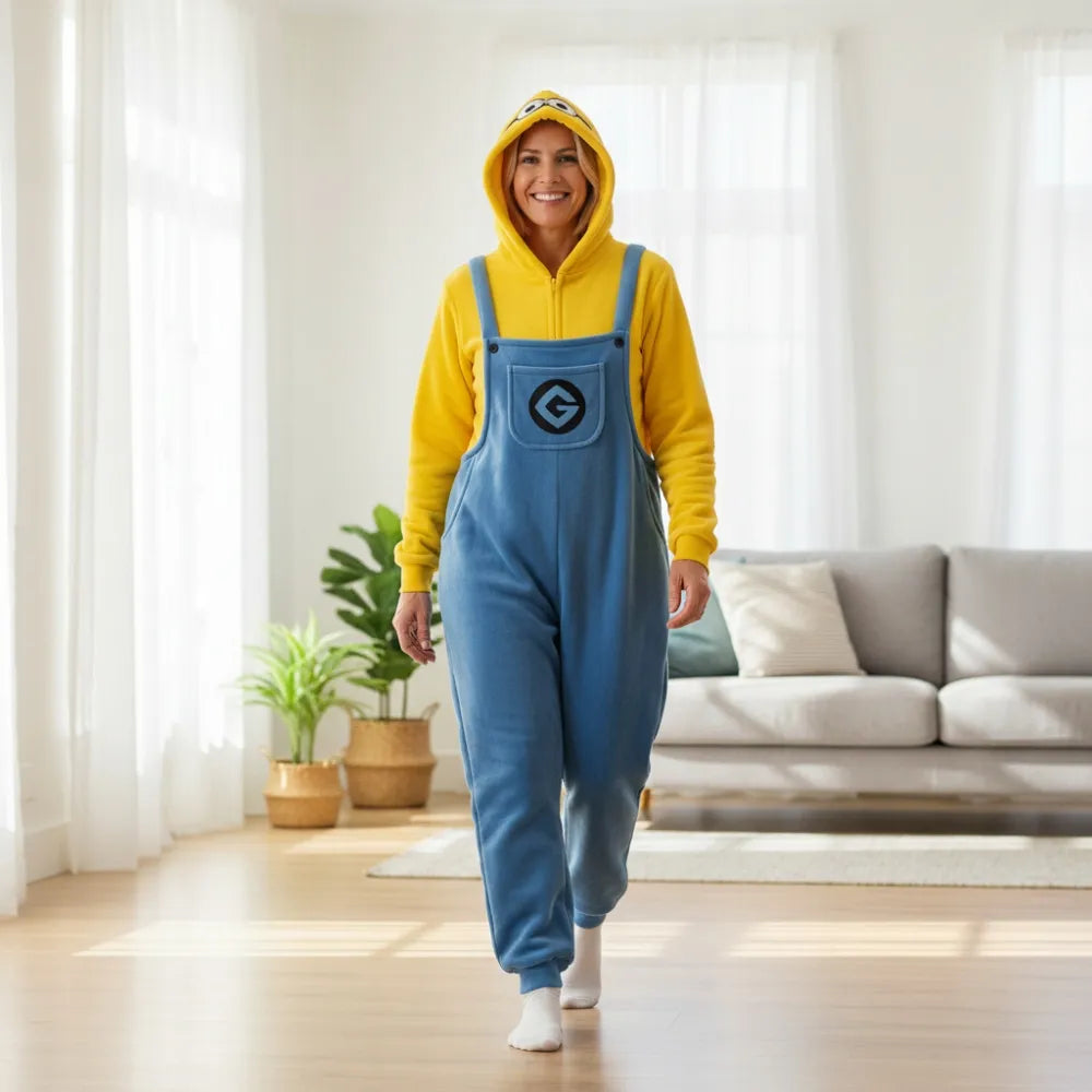 Miniono stiliaus „onesie“ kigurumi pižama, kostiumas, S dydis, 145–155 cm