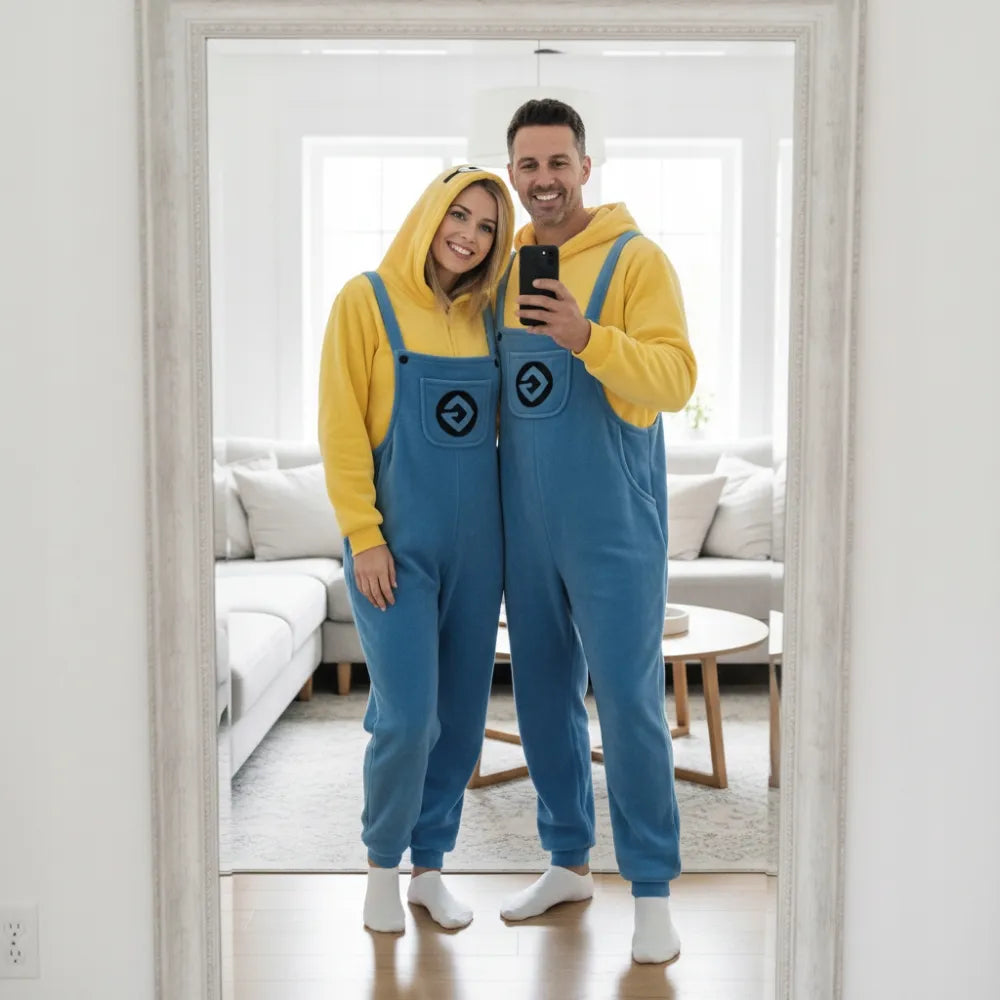 Miniono stiliaus „onesie“ kigurumi pižama, kostiumas, S dydis, 145–155 cm