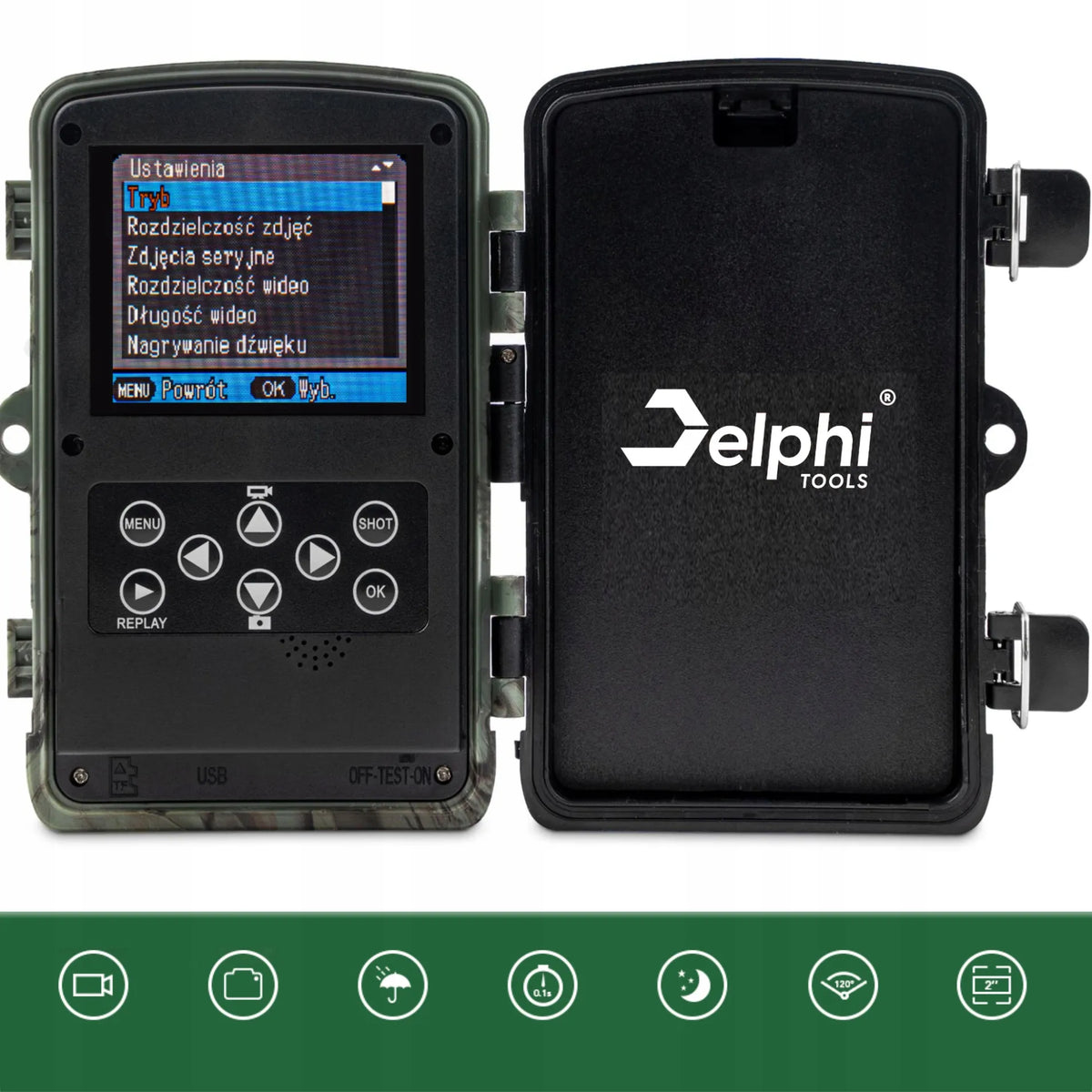 Miškinė kamera „Delphi HC-800A“ 24 Mpx Full HD, nematomi IR 940nm spinduliai