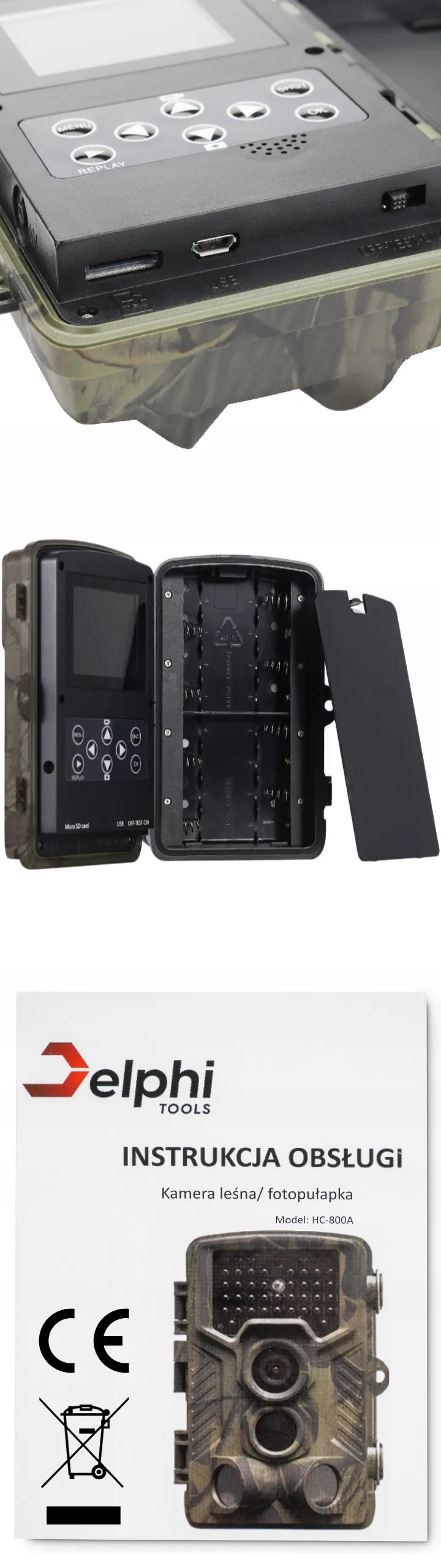 Miškinė kamera „Delphi HC-800A“ 24 Mpx Full HD, nematomi IR 940nm spinduliai