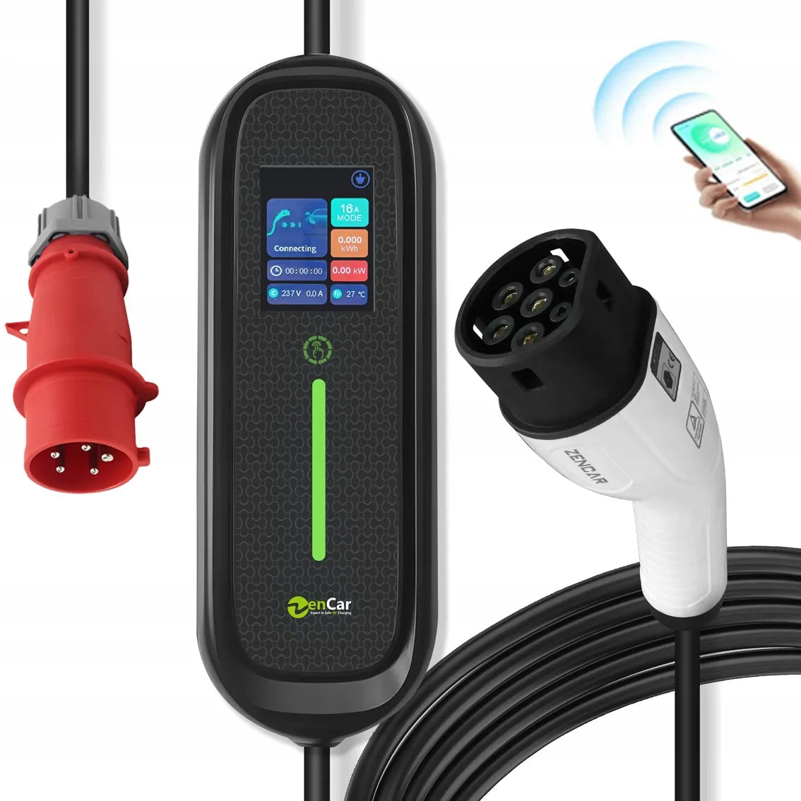 Mobilus įkroviklis Zencar 11kW 6-16A Tesla 3 / Y