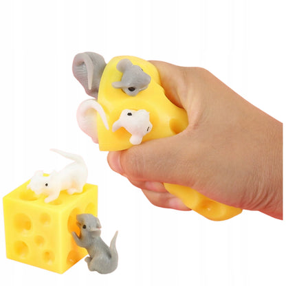 Mochi Squishy antistresinis gniuždomas sūris su pelytėmis – puiki dovana