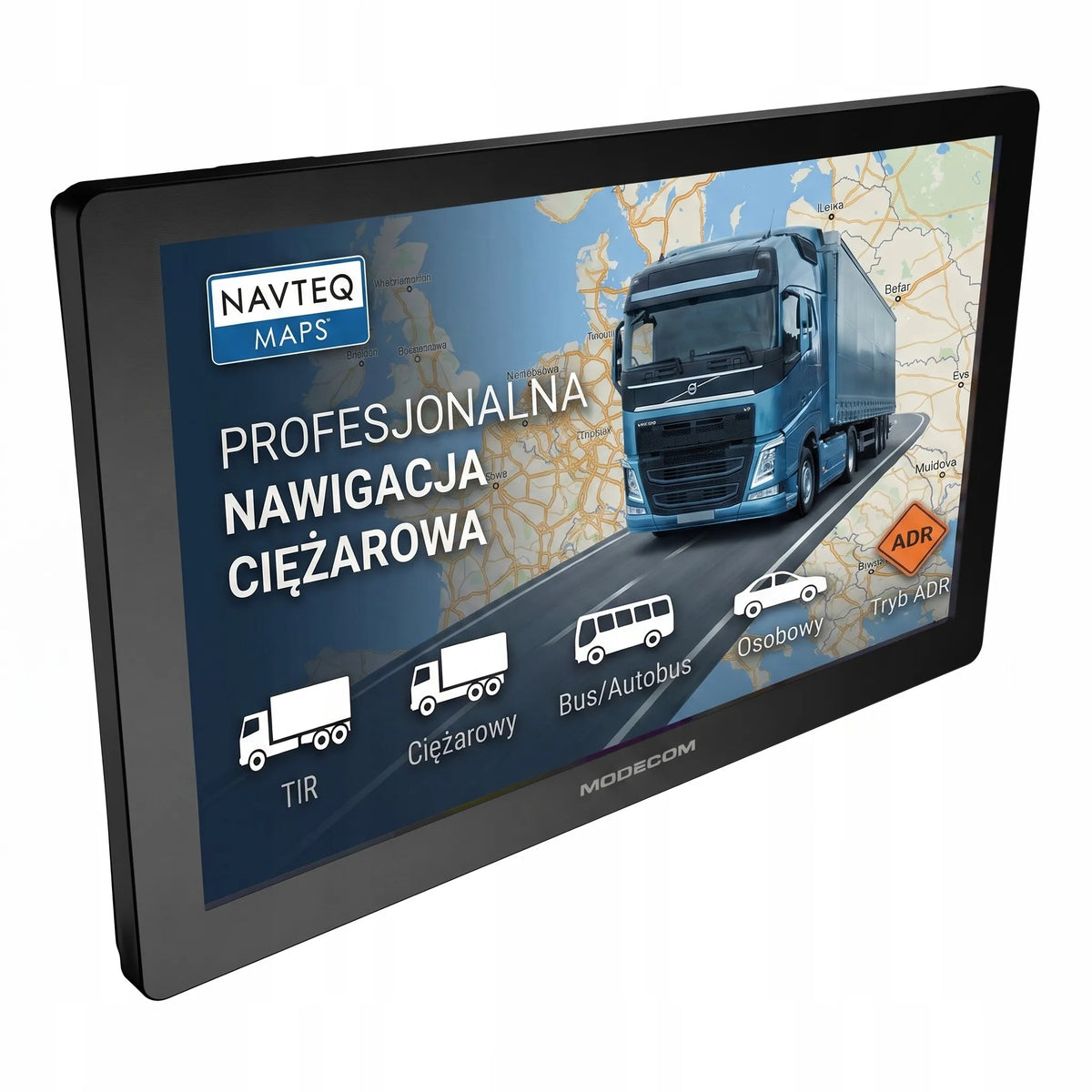 MODECOM FreeWAY CX 9.0 9 colių navigacija sunkvežimiams, vilkikams ir autobusams su greičio matuoklių įspėjimais