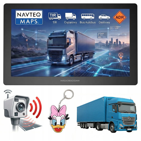 MODECOM FreeWAY CX 9.0 9 colių navigacija sunkvežimiams, vilkikams ir autobusams su greičio matuoklių įspėjimais