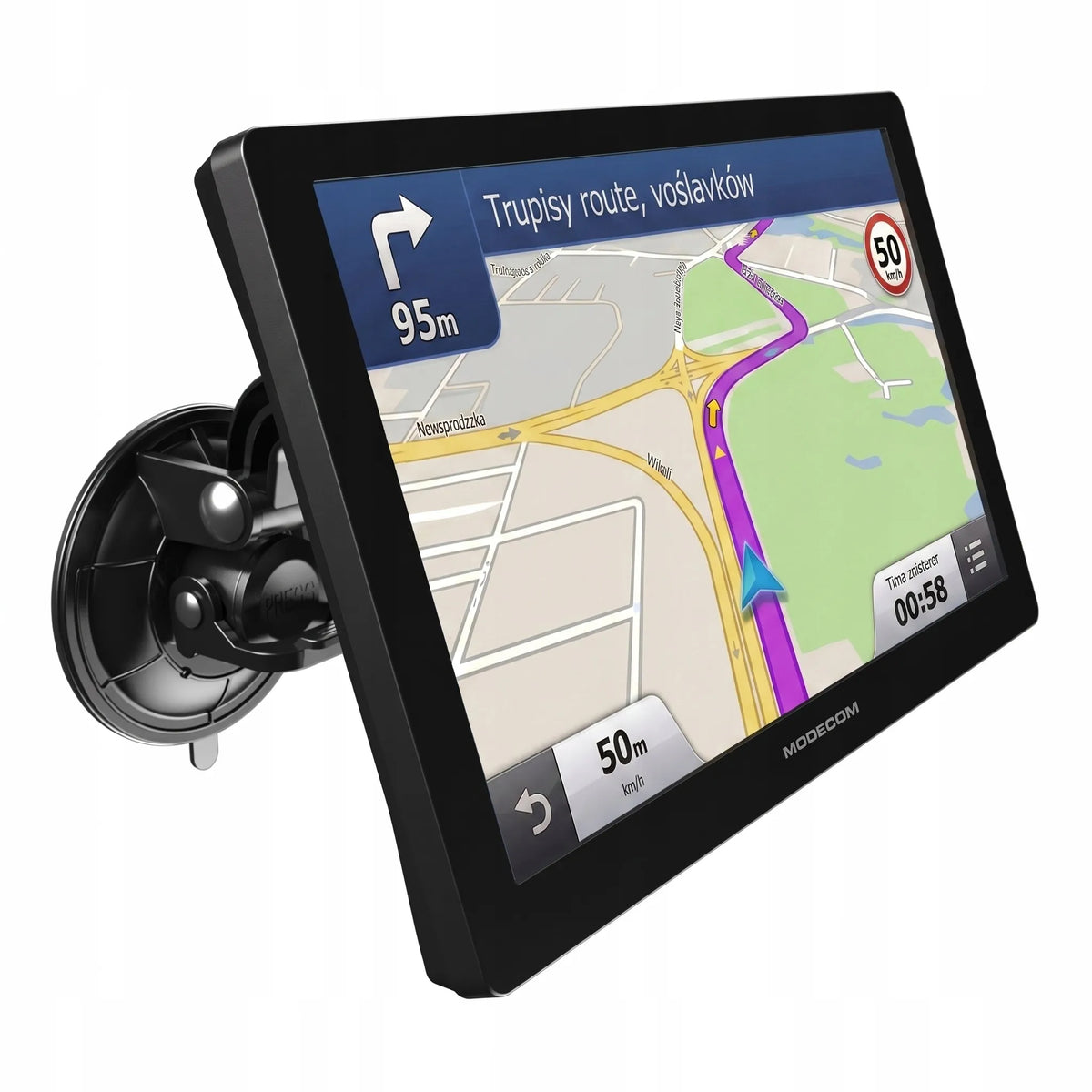 MODECOM FreeWAY CX 9.0 9 colių navigacija sunkvežimiams, vilkikams ir autobusams su greičio matuoklių įspėjimais