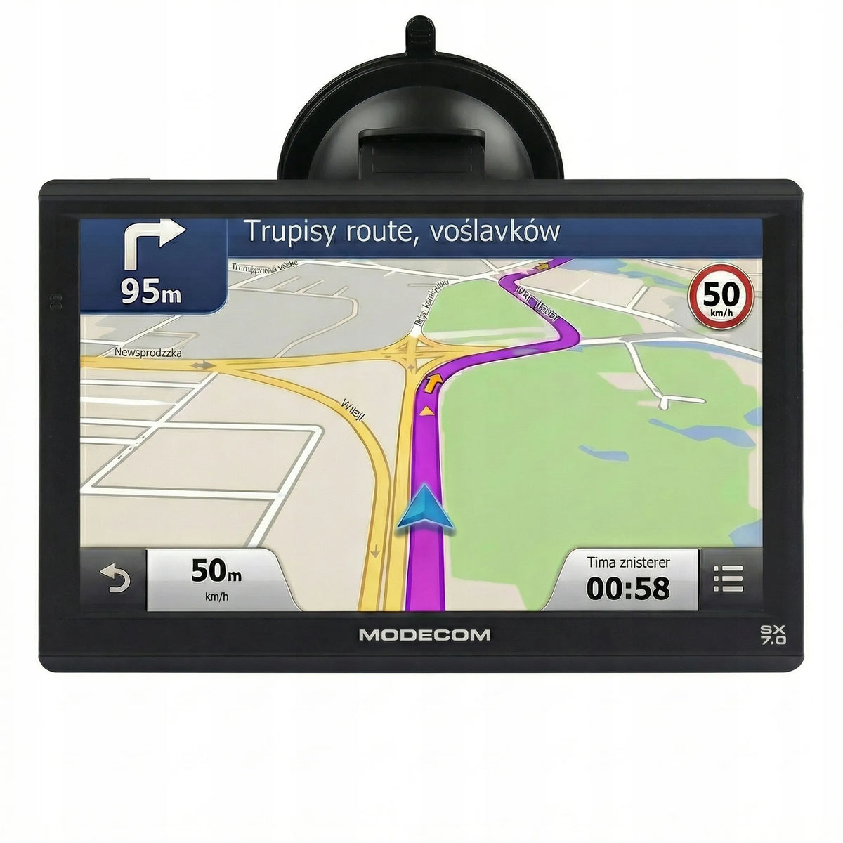 MODECOM FreeWAY SX 7.0 7 colių GPS navigacija sunkvežimiams su Europos žemėlapiais, TIR ir autobusų maršrutais