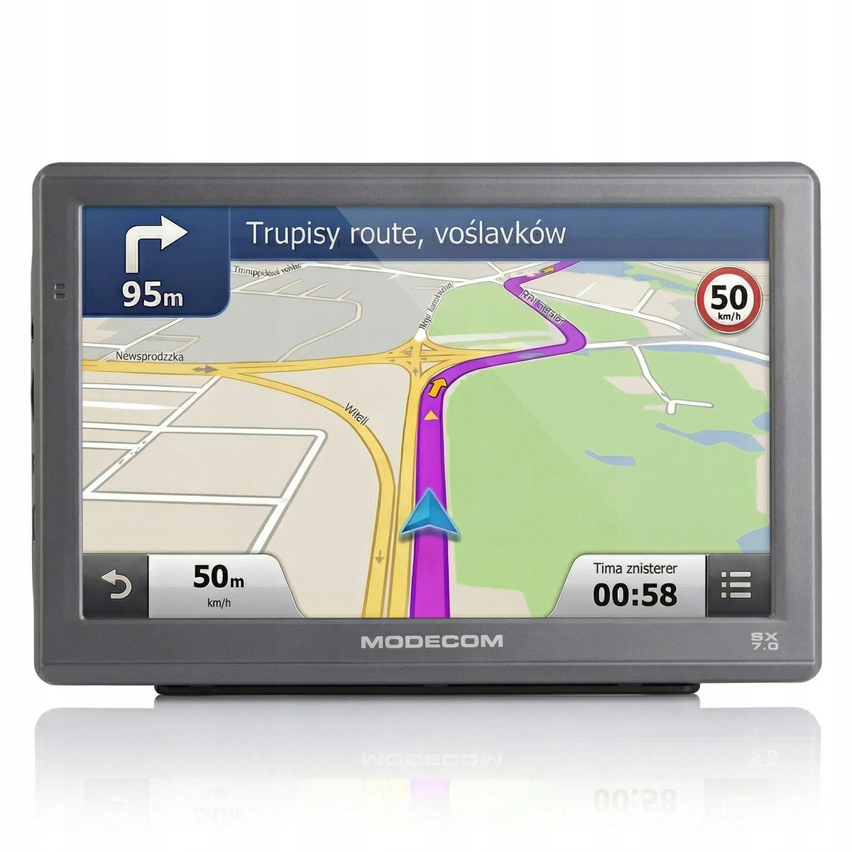 MODECOM FreeWAY SX 7.0 7 colių GPS navigacija sunkvežimiams su Europos žemėlapiais, TIR ir autobusų maršrutais