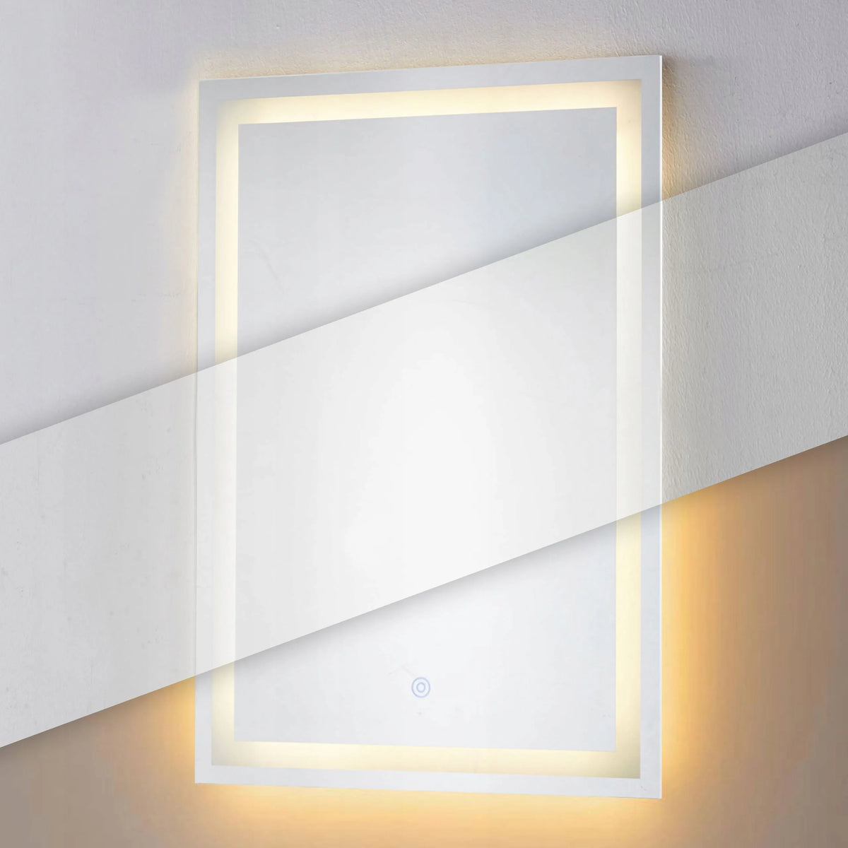 ModernHome LED vonios veidrodis, 50 × 70 cm, 3 šviesos spalvos