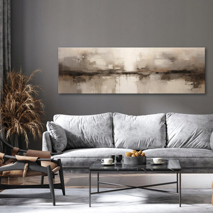 Modernus didelis abstraktus lofto stiliaus paveikslas ant drobės svetainei, 145 × 45 cm