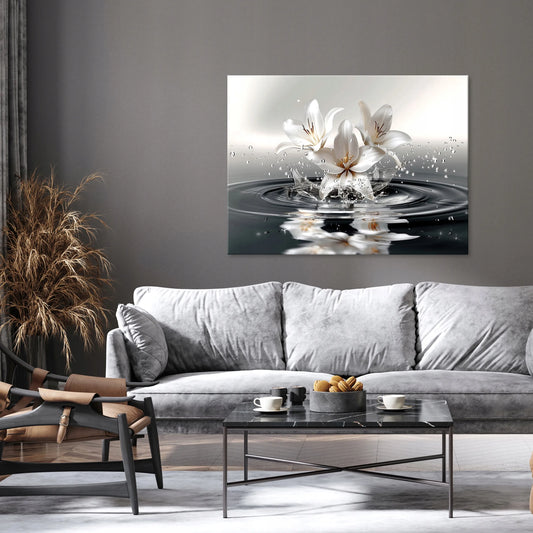 Modernus gėlių paveikslas ant drobės miegamajam, svetainei ir virtuvei, 100 × 70 cm
