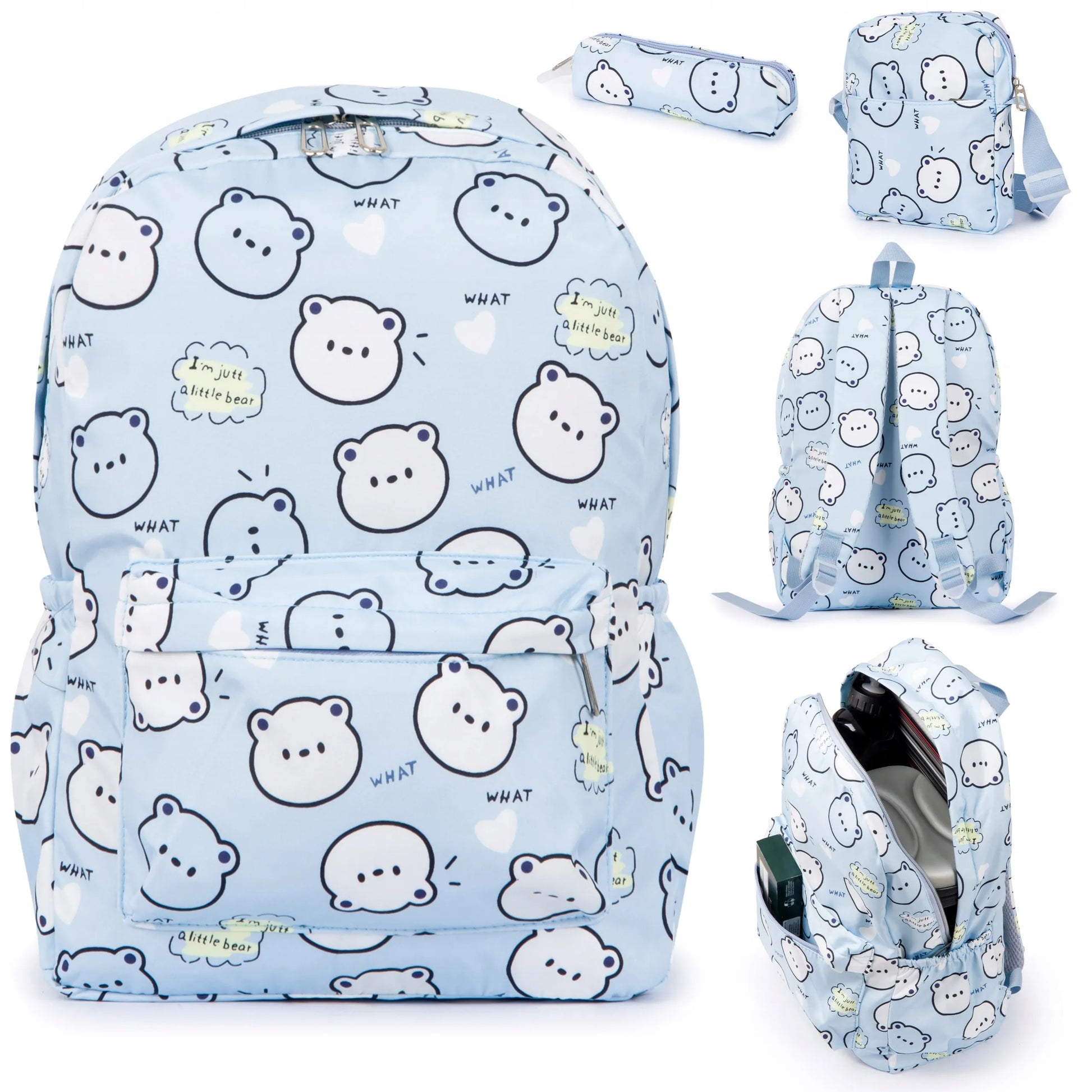 Mokyklinė kuprinė Teddy Bear RINKINYS Penalas + Krepšelis 1-3 klasėms