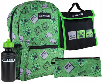 Mokyklos kuprinė Minecraft penalas gertuvė rinkinys
