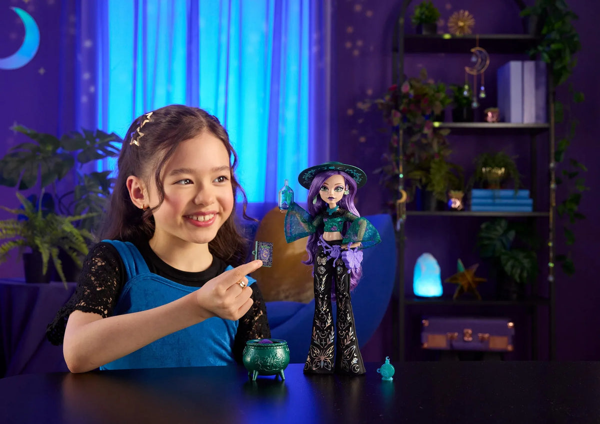 „Monster High Moonspell Magic“ lėlė Willow Thorne – gamtos ragana su aksesuarais