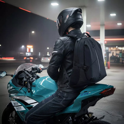 Motociklininko kuprinė ZM16, 50 l, atspari vandeniui, šalmui ir nešiojamajam kompiuteriui