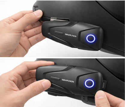 Motociklu interkoms Bluetooth 5.3 ar ANC — sakaru attālums 500 m, darbība līdz 100 km/h, 2 lietotājiem, IPX5 ūdensizturība
