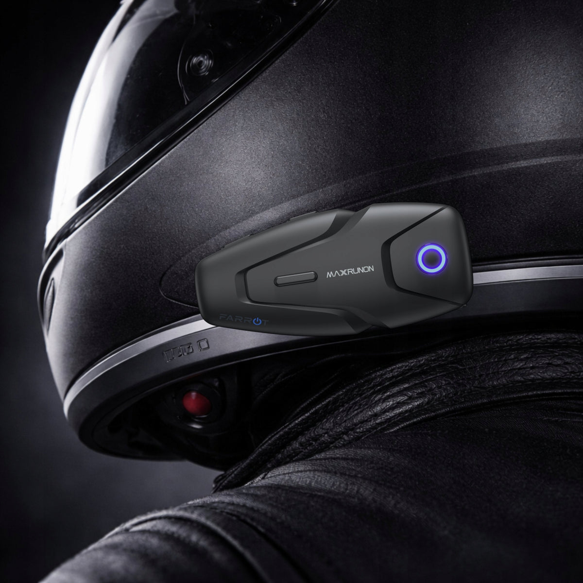 Motociklu interkoms Bluetooth 5.3 ar ANC — sakaru attālums 500 m, darbība līdz 100 km/h, 2 lietotājiem, IPX5 ūdensizturība