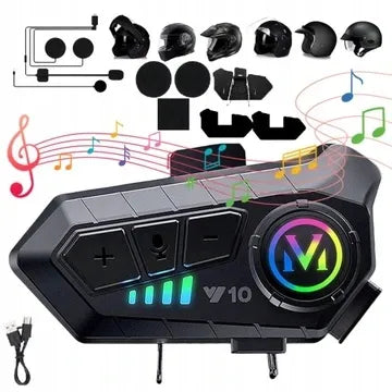 Motociklinis domofonas "Bluetooth Y10" universalus su hibridiniu mikrofonu
