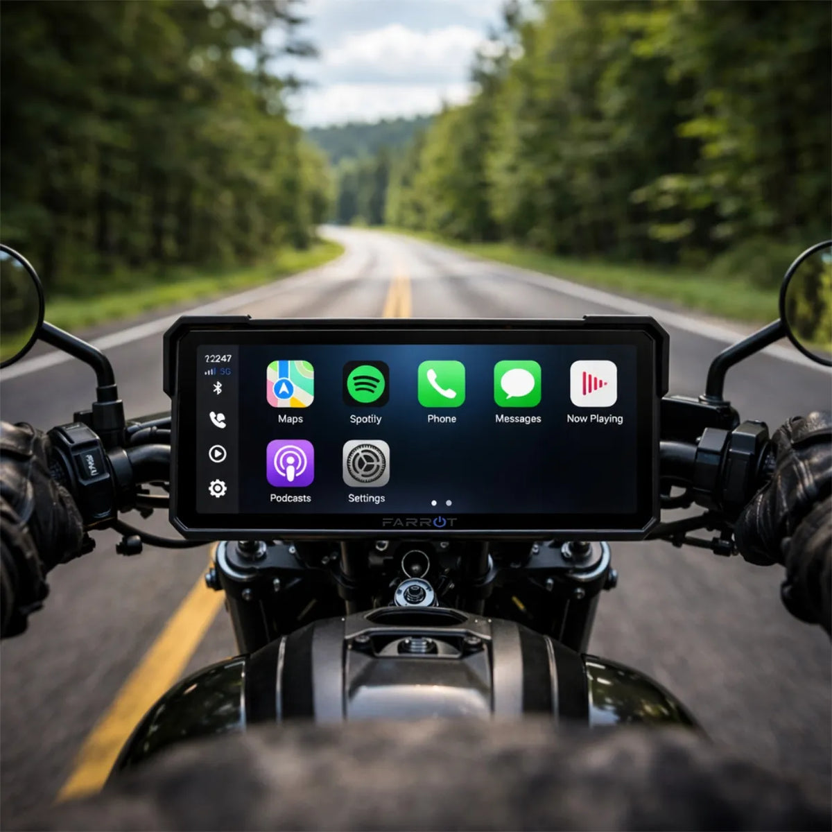 Motociklo GPS navigacija Android Auto / CarPlay 8.1 (2GB RAM)