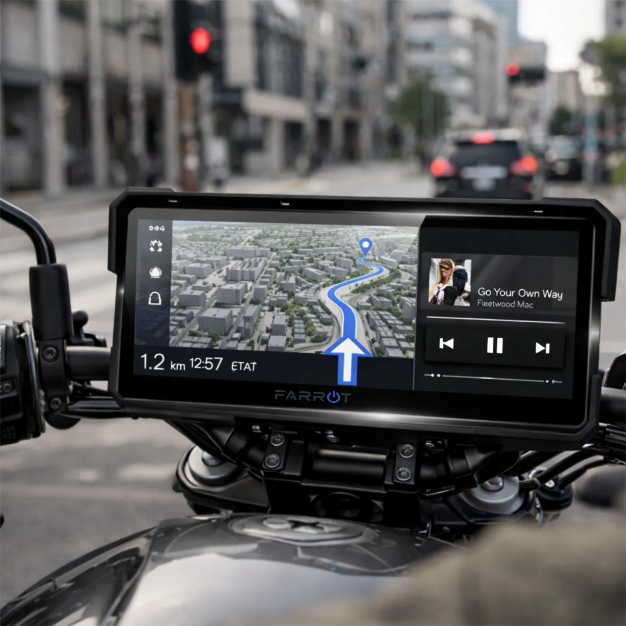 Motociklo GPS navigacija Android Auto / CarPlay 8.1 (2GB RAM)