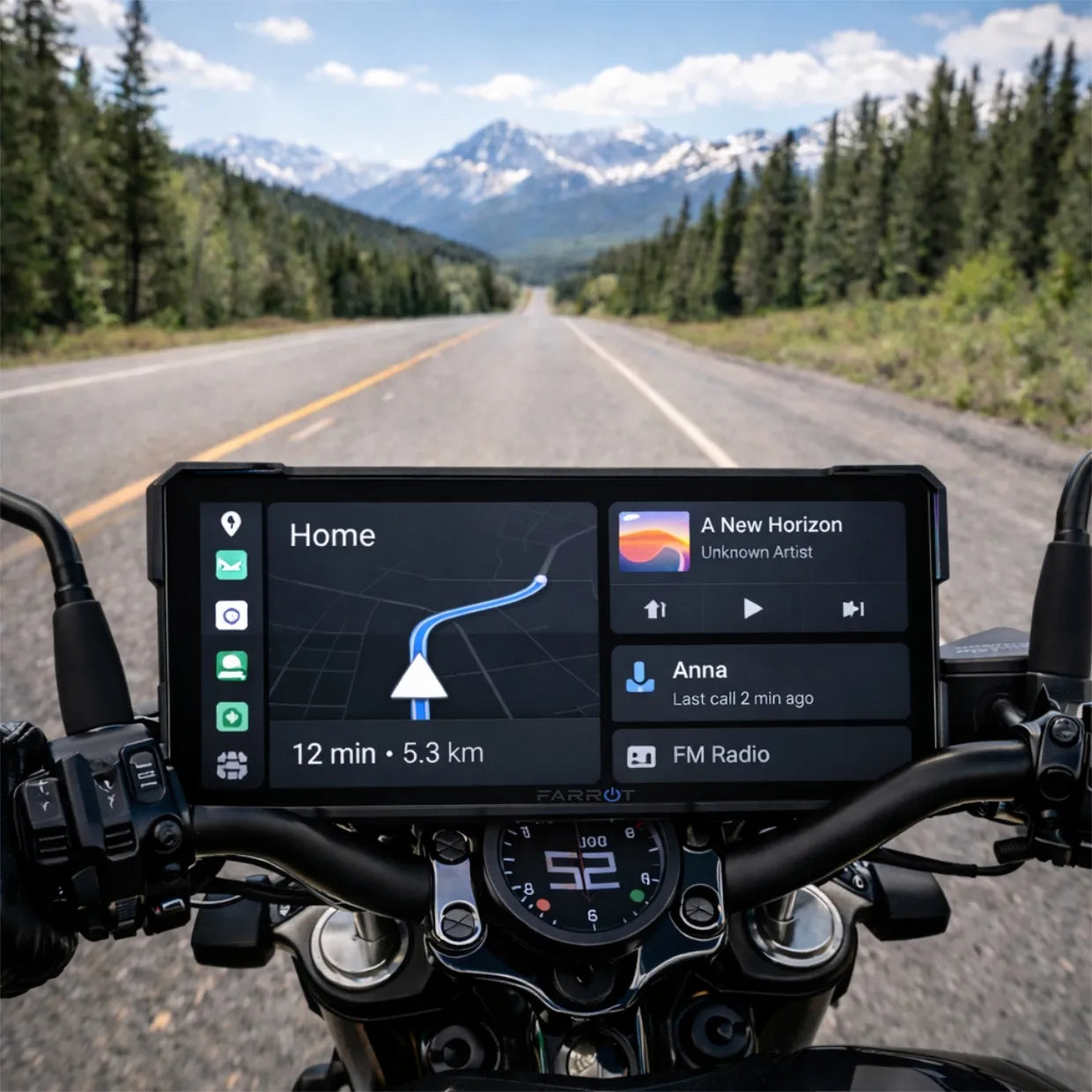 Motociklo GPS navigacija Android Auto / CarPlay 8.1 (2GB RAM)