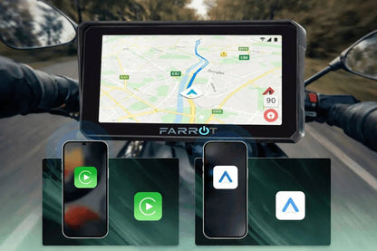 Motociklo navigacija (CarPlay, Android Auto)