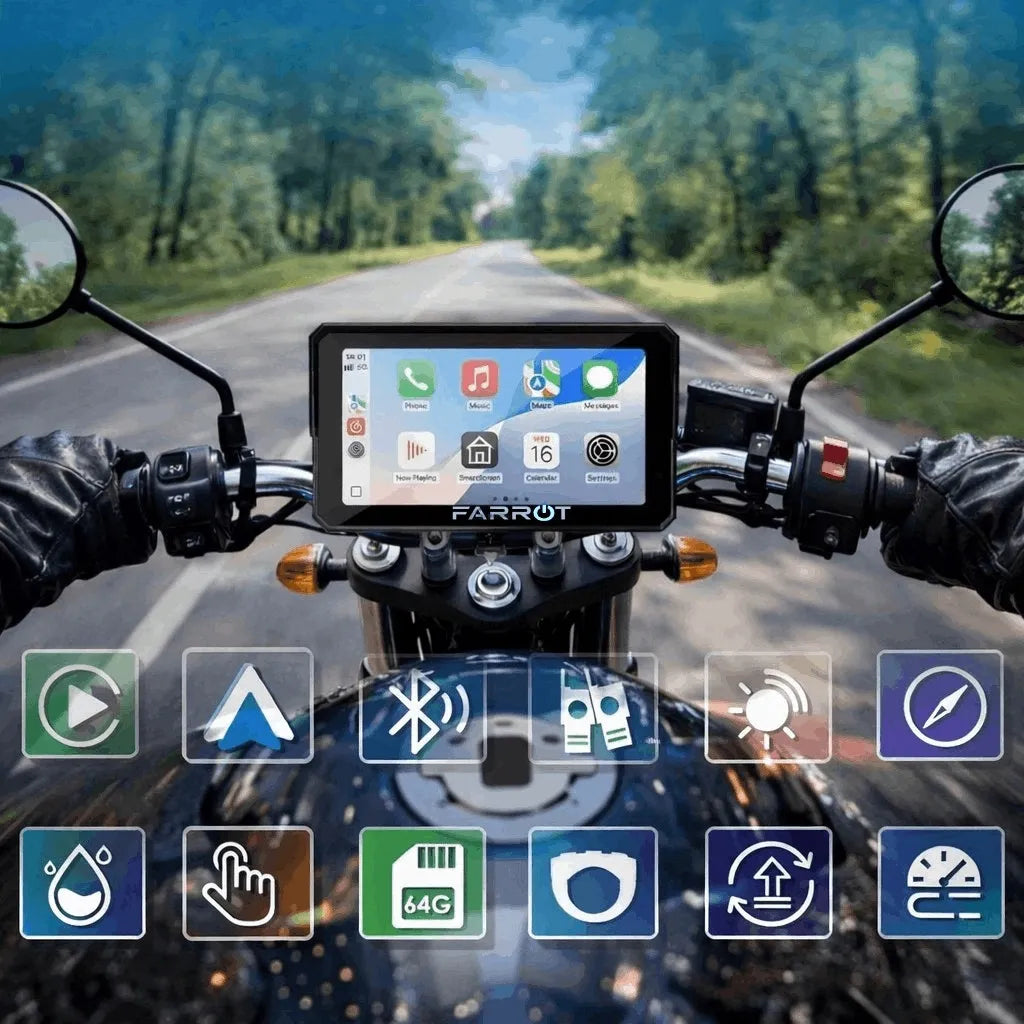 Motociklo navigacija (CarPlay, Android Auto)