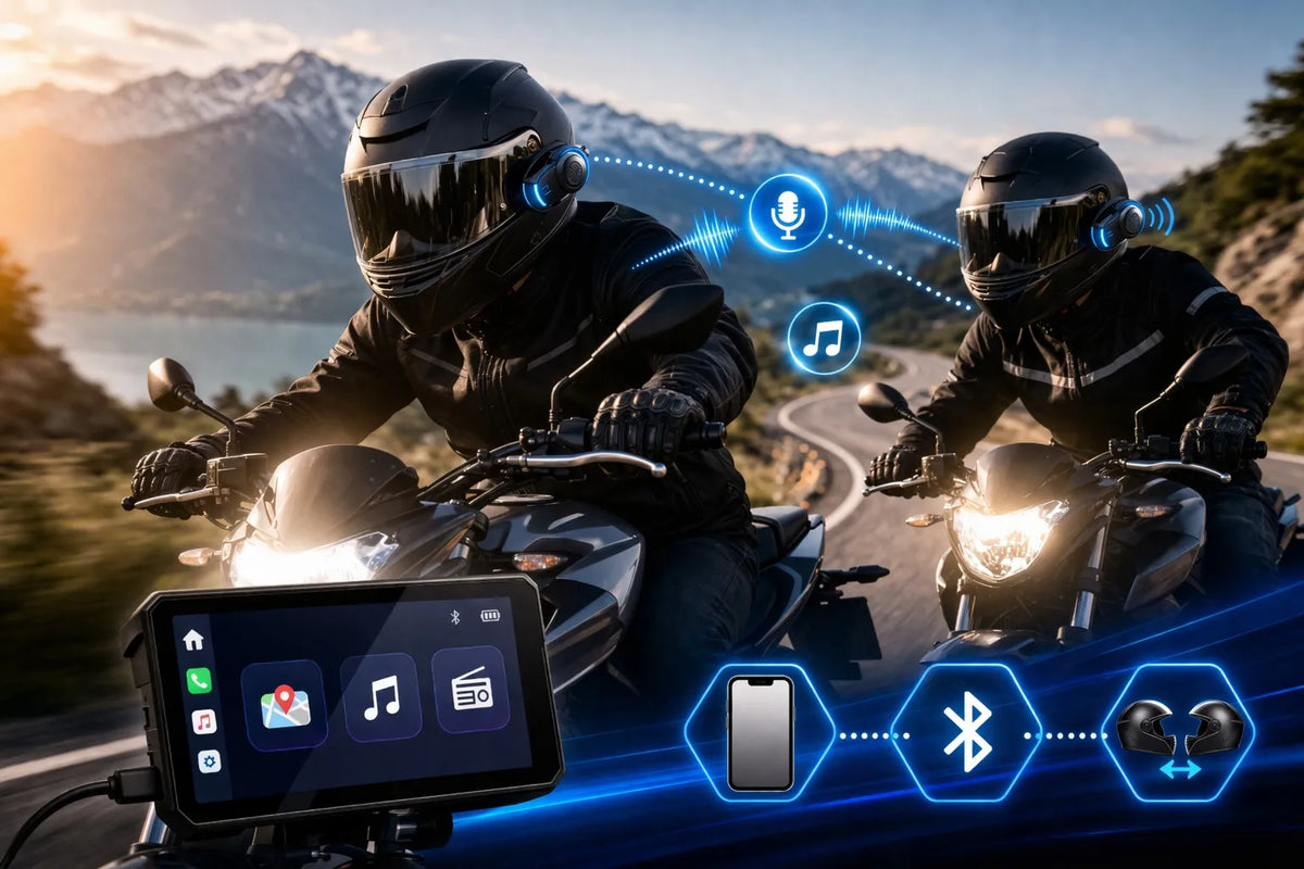Motociklo navigacija (CarPlay, Android Auto)