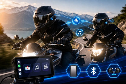 Motociklo navigacija (CarPlay, Android Auto)