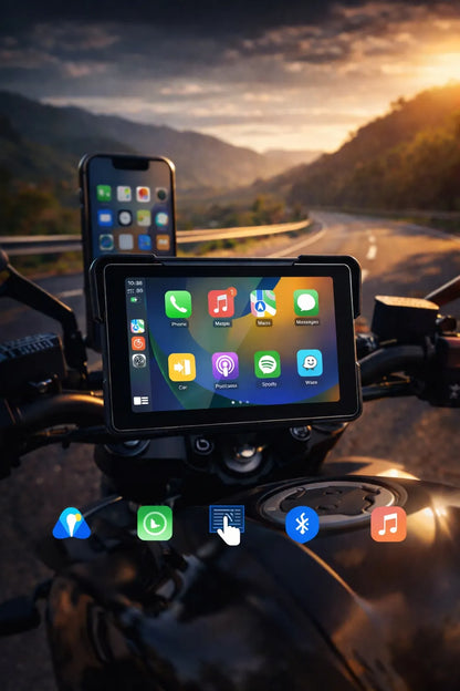 Motociklo navigacija FARROT (CarPlay, Android Auto)