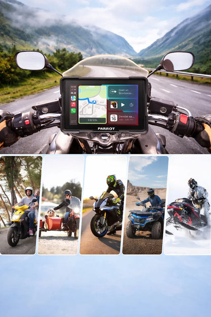 Motociklo navigacija FARROT (CarPlay, Android Auto)