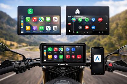 Motociklo navigacija FARROT (CarPlay, Android Auto)