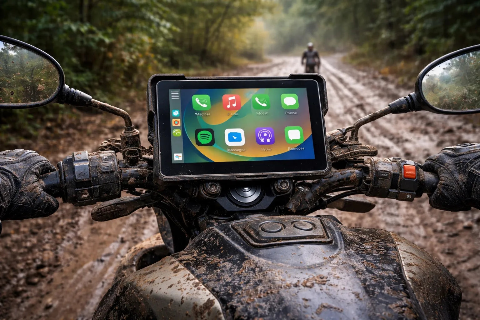Motociklo navigacija FARROT (CarPlay, Android Auto)