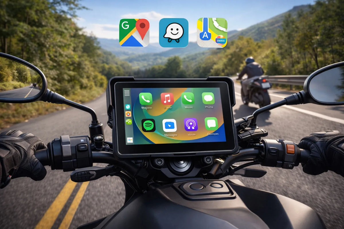 Motociklo navigacija FARROT (CarPlay, Android Auto)