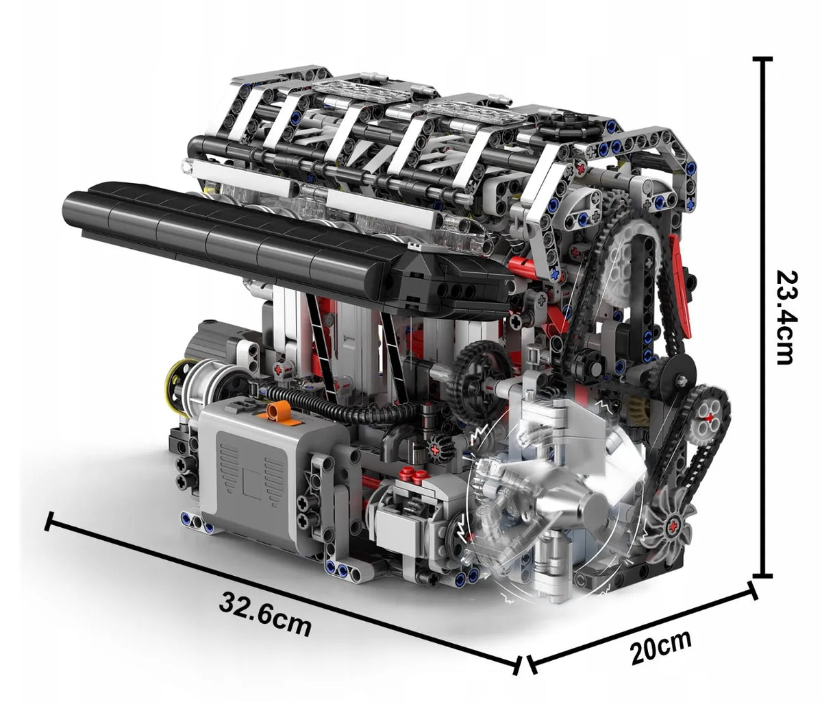 Mould King 10087 TECHNIC konstrukcinių kaladėlių rinkinys – eilinis 4 cilindrų variklis