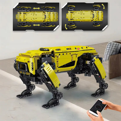 Mould King 15075 RC roboto šuns konstruktorius su nuotoliniu valdymu, 921 detalė